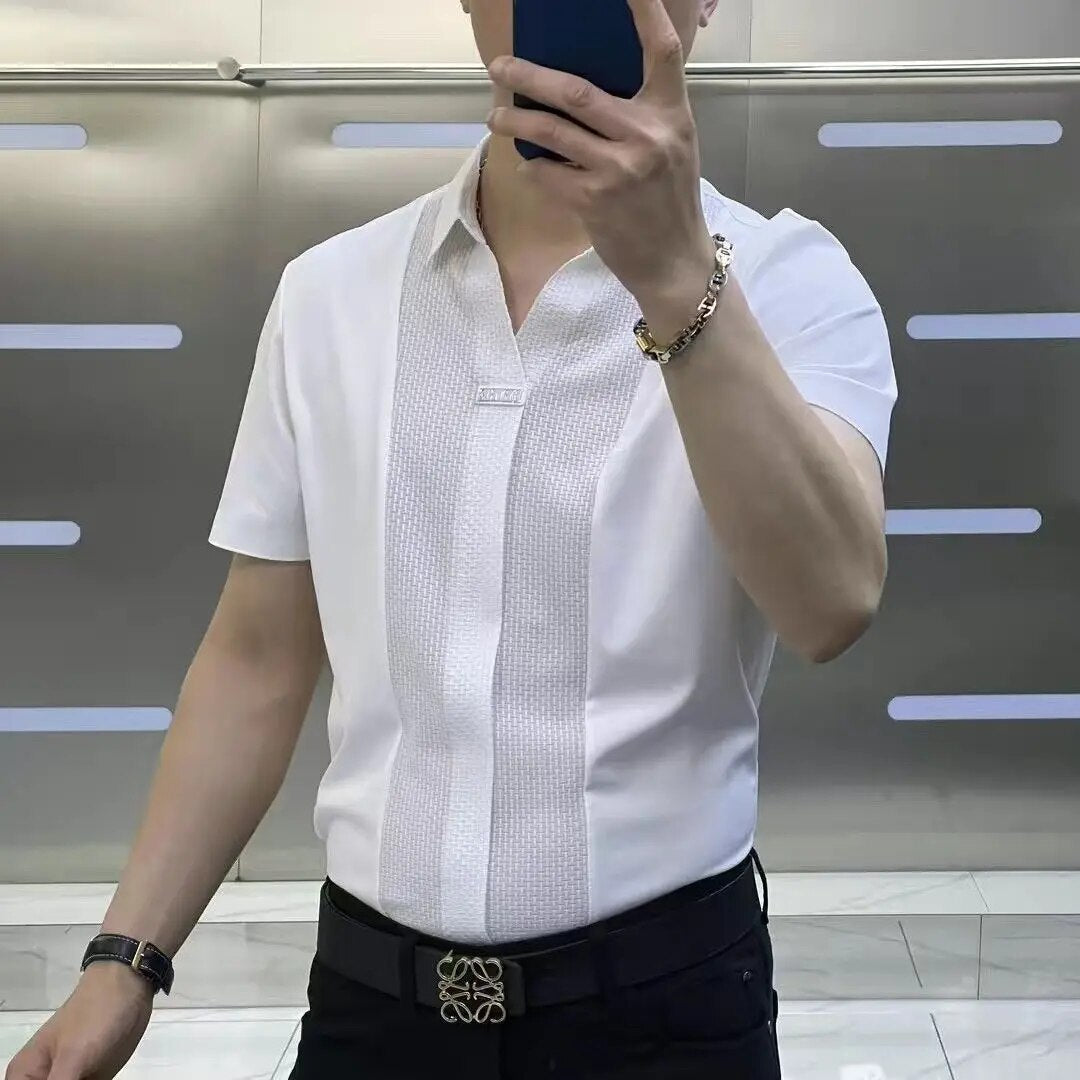 Adam | Chemise d'affaires décontractée à col roulé