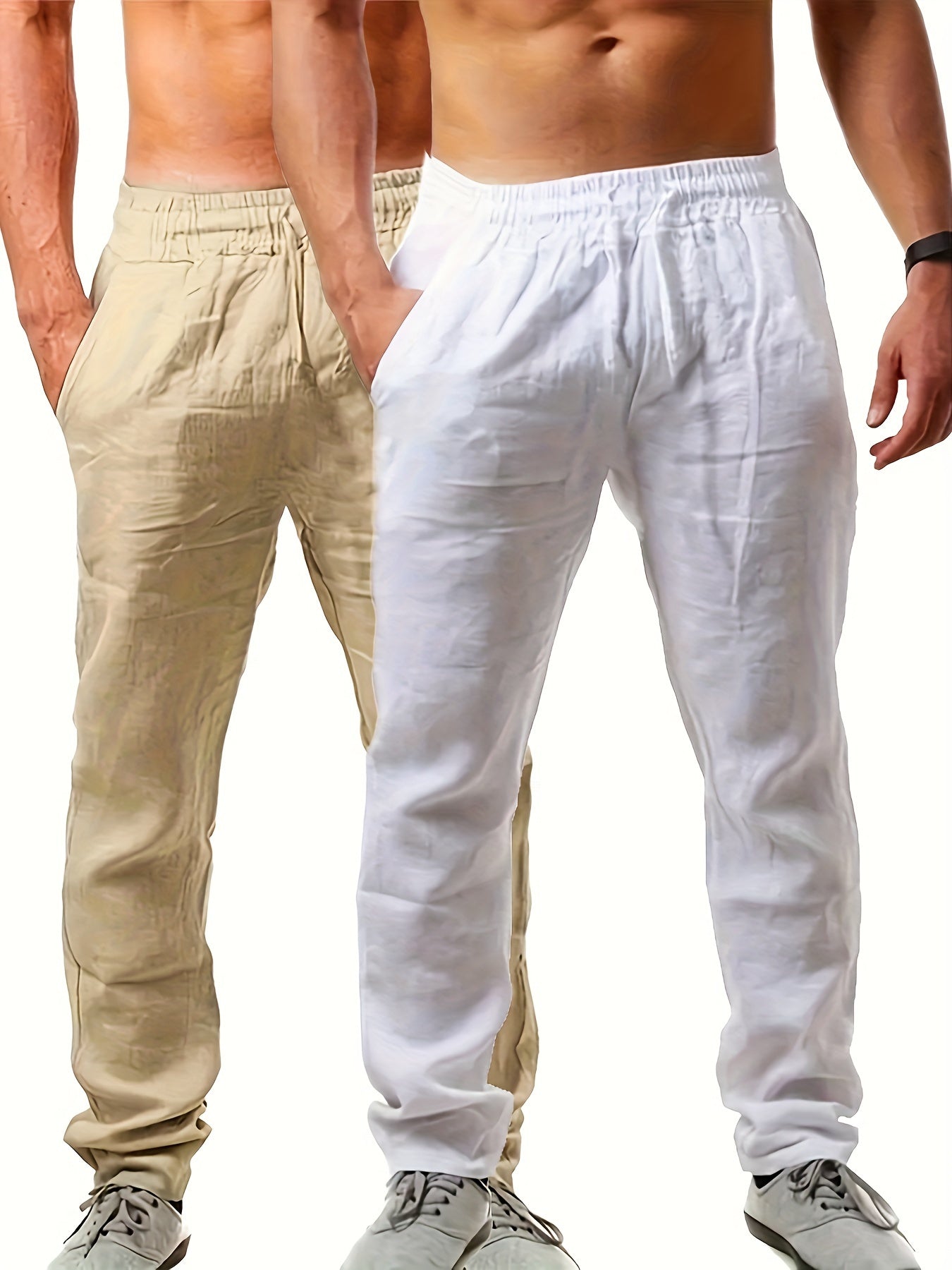 2 pantalons unis pour hommes
