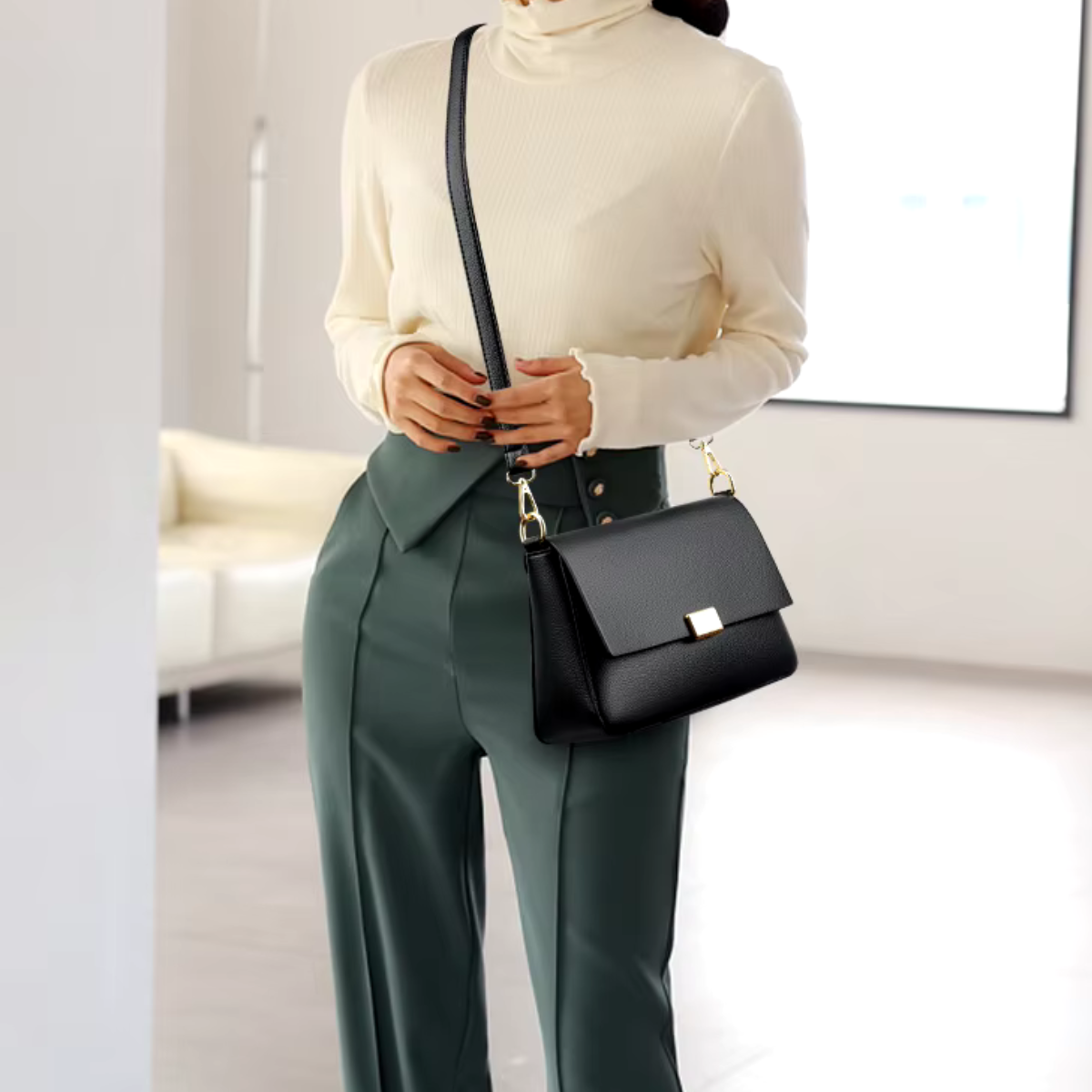 Elegant vegan leather handbag-Elly Rose