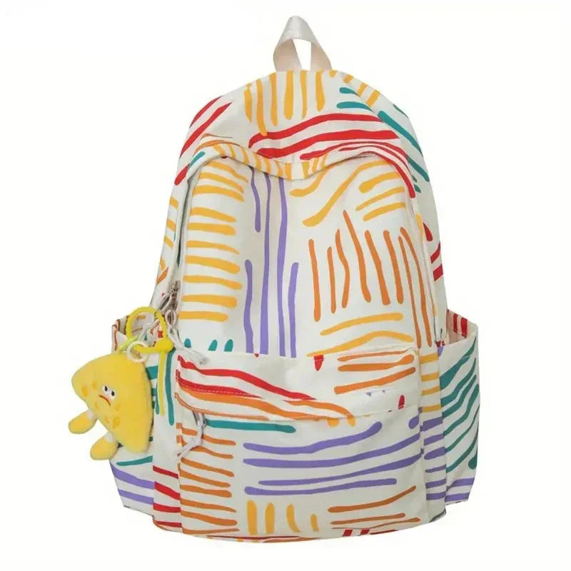 Mees | Colourful Stripes Stylish & Spacious Laptop Backpack-Elly Rose