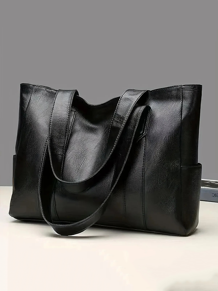 Jess Ladies Retro Leather Shoulder Bag | Handbag | Shopper Black-Elly Rose