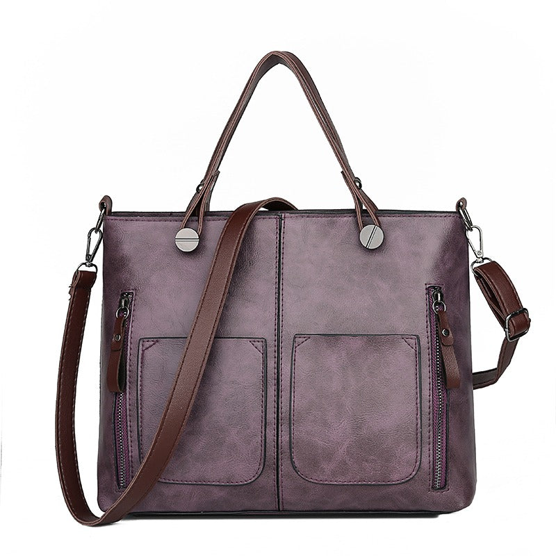 Elly - Vintage leather shoulder bag for ladies-Elly Rose