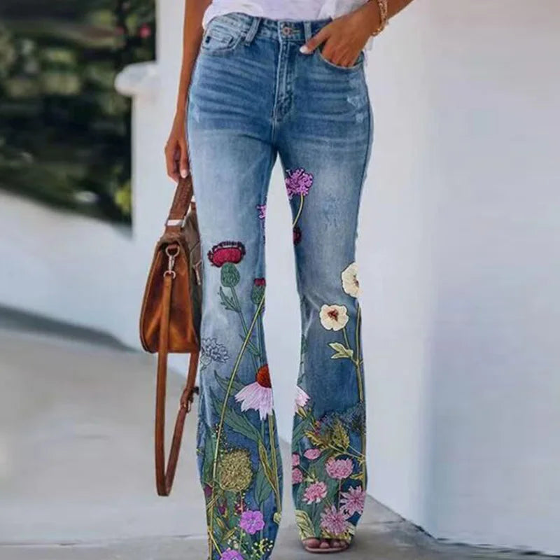 Ada - Jeans à motifs floraux