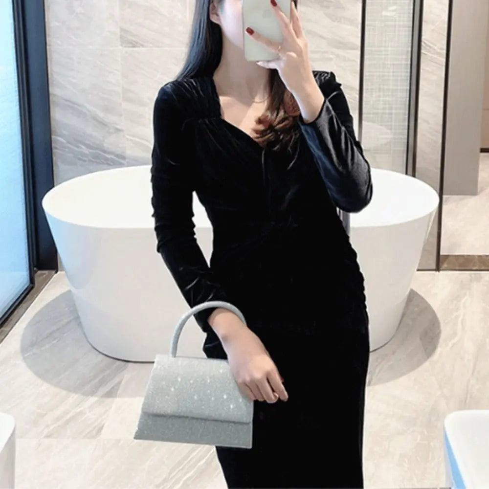 Glow Silver Bright luxury pouch-Elly Rose