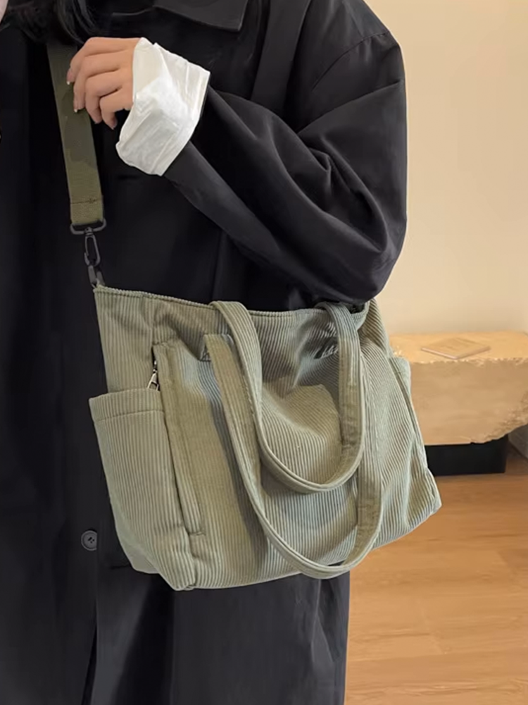 Tessa | Square Corduroy Shoulder Bag-Elly Rose