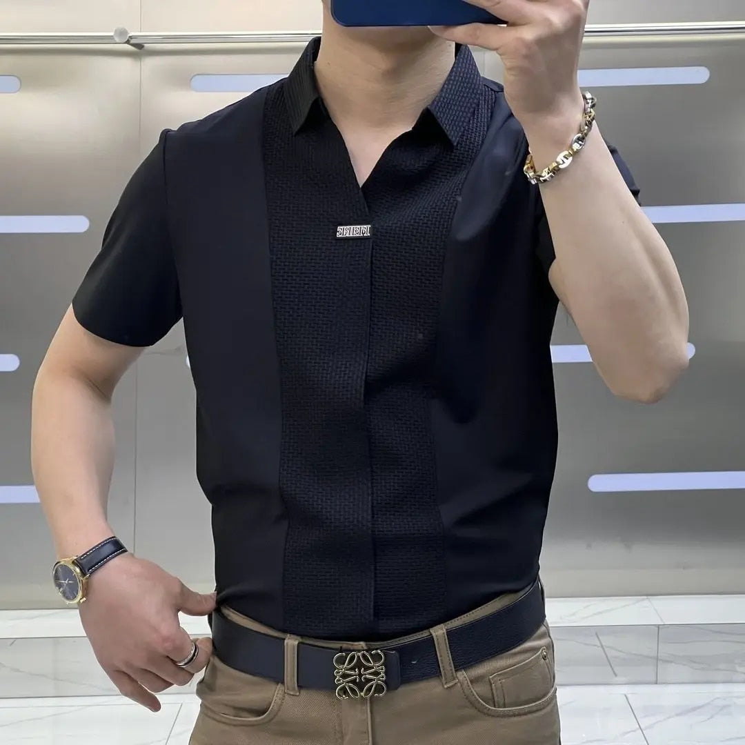 Adam | Chemise d'affaires décontractée à col roulé