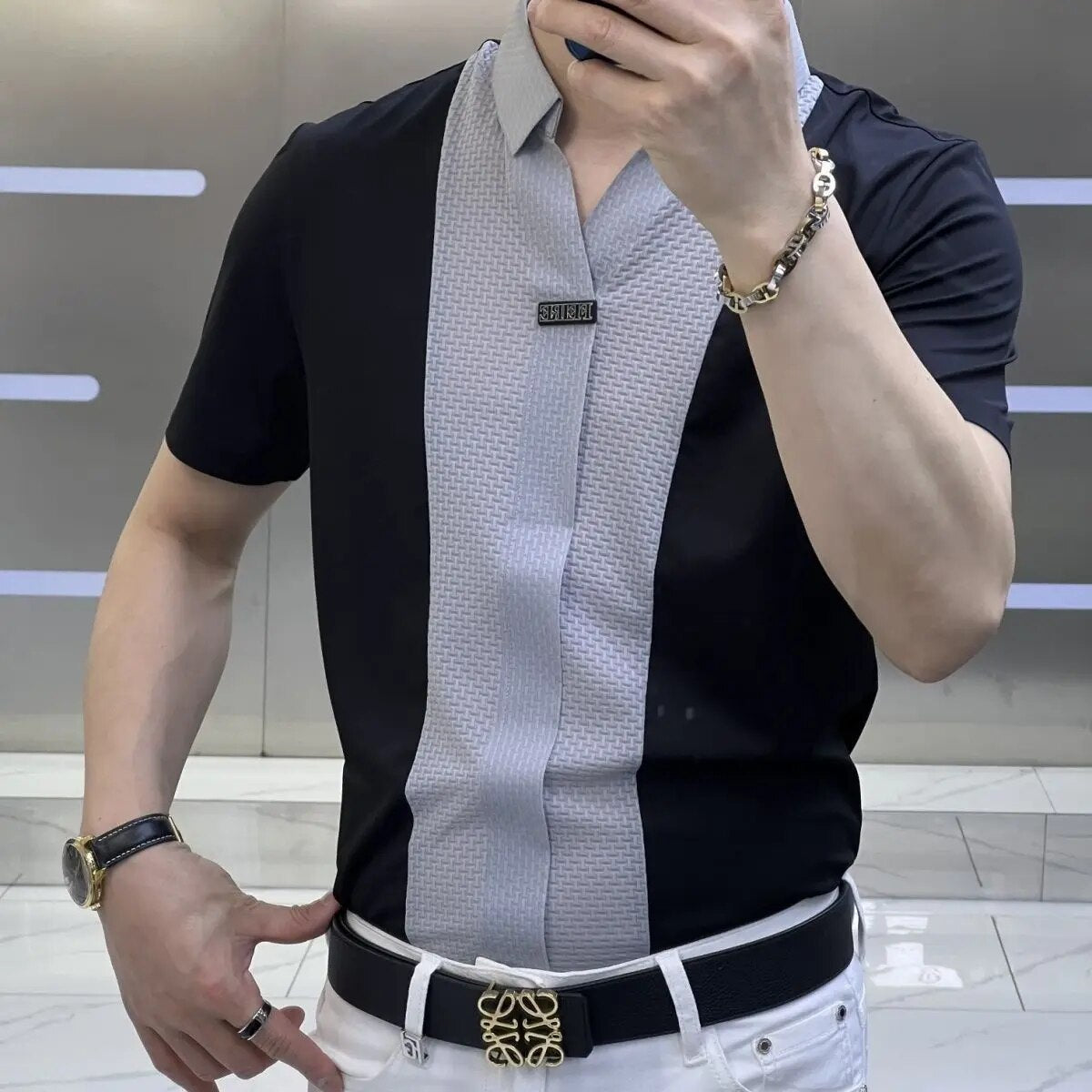 Adam | Chemise d'affaires décontractée à col roulé