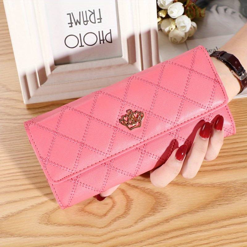 Three-leaf wallet with Argyle motif | Classic and elegant-Elly Rose