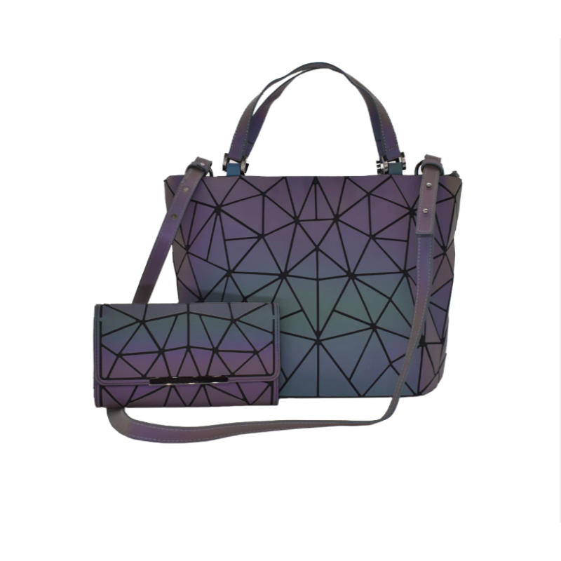 Gina Glow in the Dark Bag | Tote bag with geometric pattern-Elly Rose