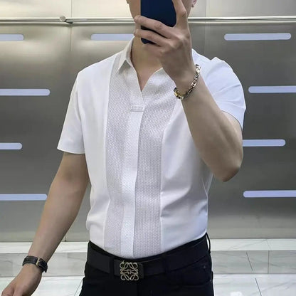 Adam | Chemise d'affaires décontractée à col roulé