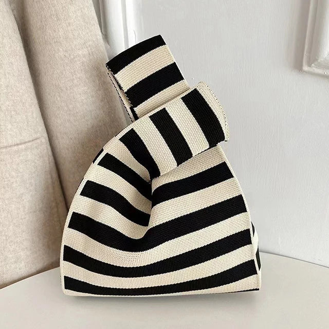 Coralie - Chic striped canvas tote bag-Elly Rose