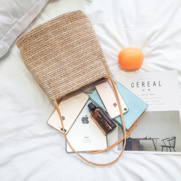 MiMona - Woven straw carrier bag-Elly Rose