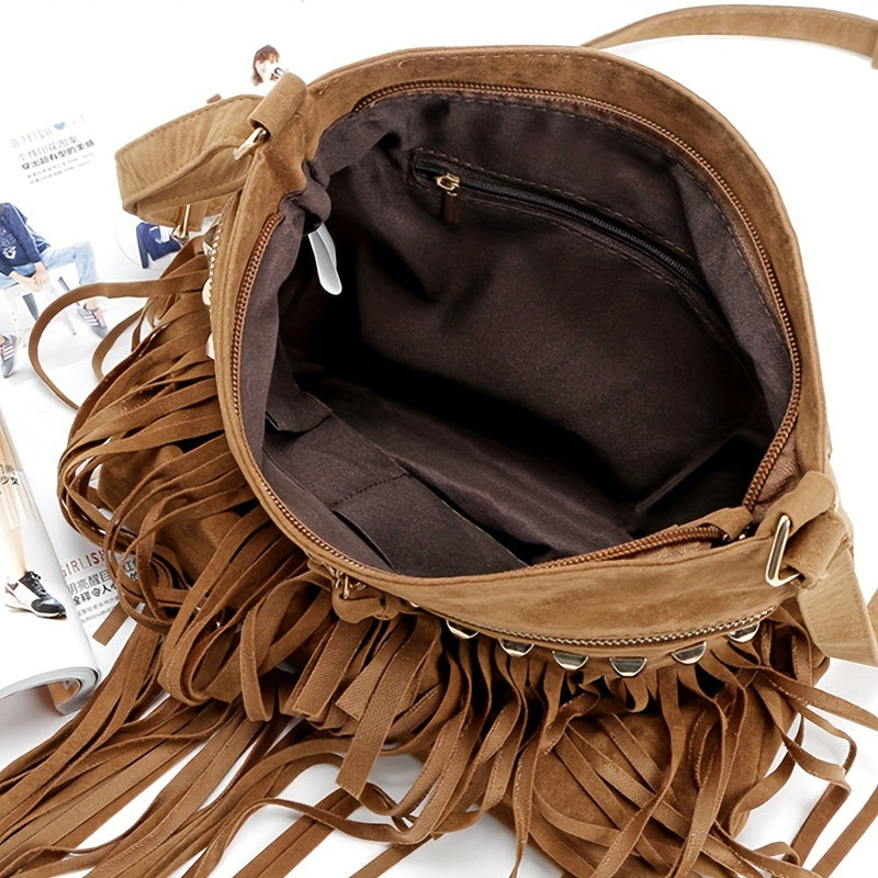 Alouette - Vintage shoulder bag with tassels-Elly Rose