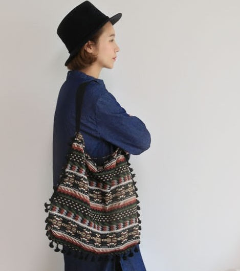 SoSun - Geometric bag with tassels-Elly Rose