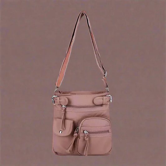 Zara | Soft leather shoulder bag with multiple compartments.-Elly Rose