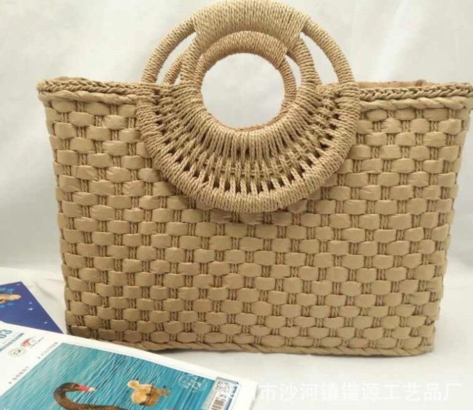 SoSun - Beach bag with wooden handle-Elly Rose