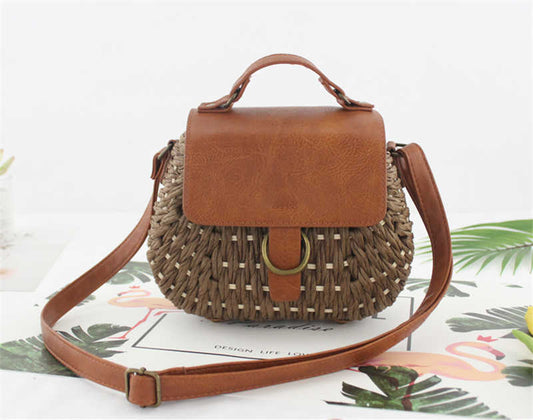 SoSun - Antique woven straw bag-Elly Rose