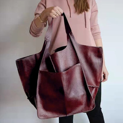 Xylia | New oversized handbag in handmade vegan leather.-Elly Rose