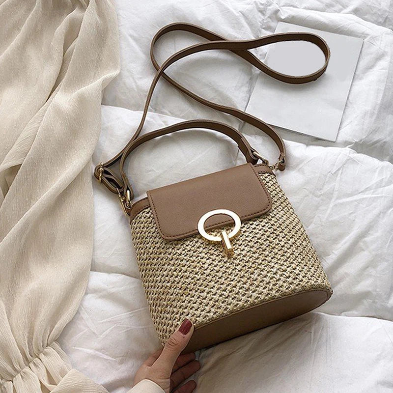 Women's woven beach bag - Sage-Elly Rose