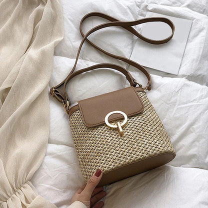 Women's woven beach bag - Sage-Elly Rose