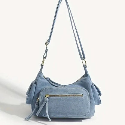 Kenna - Retro denim shoulder bag-Elly Rose