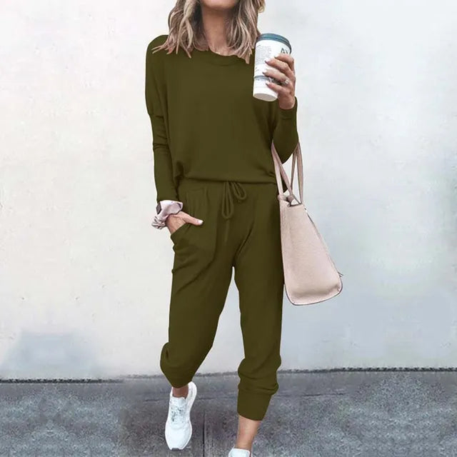 Survêtement à manches courtes pour femmes Top Pantalon Loungewear décontracté