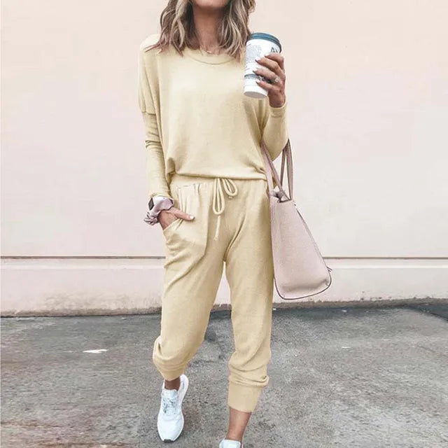 Survêtement à manches courtes pour femmes Top Pantalon Loungewear décontracté