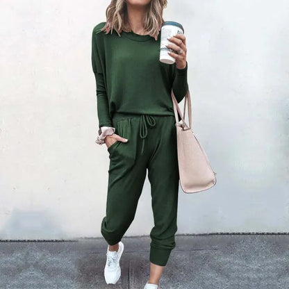 Survêtement à manches courtes pour femmes Top Pantalon Loungewear décontracté