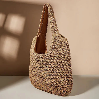 Round straw shoulder bag - Shreya-Elly Rose
