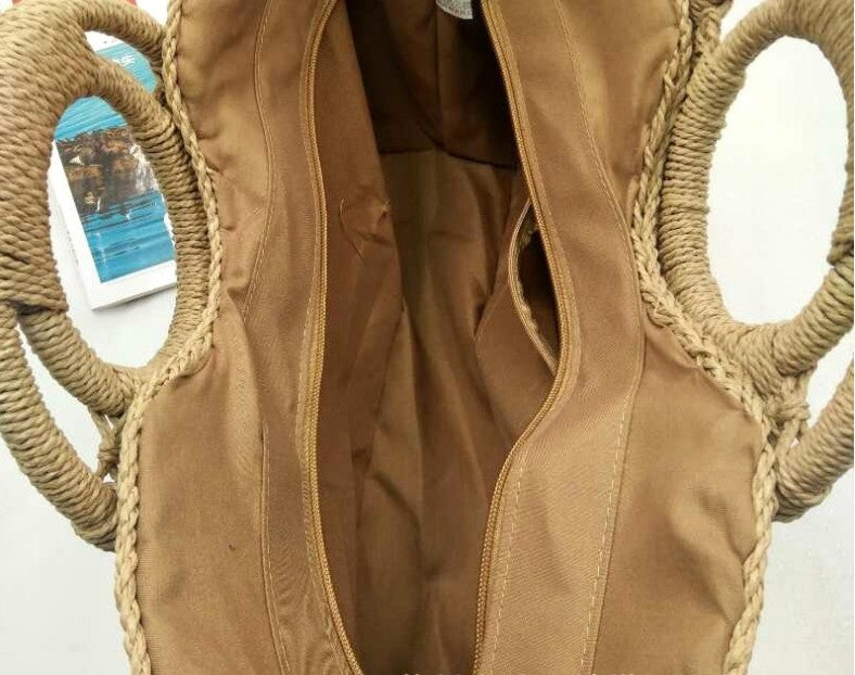 SoSun - Beach bag with wooden handle-Elly Rose