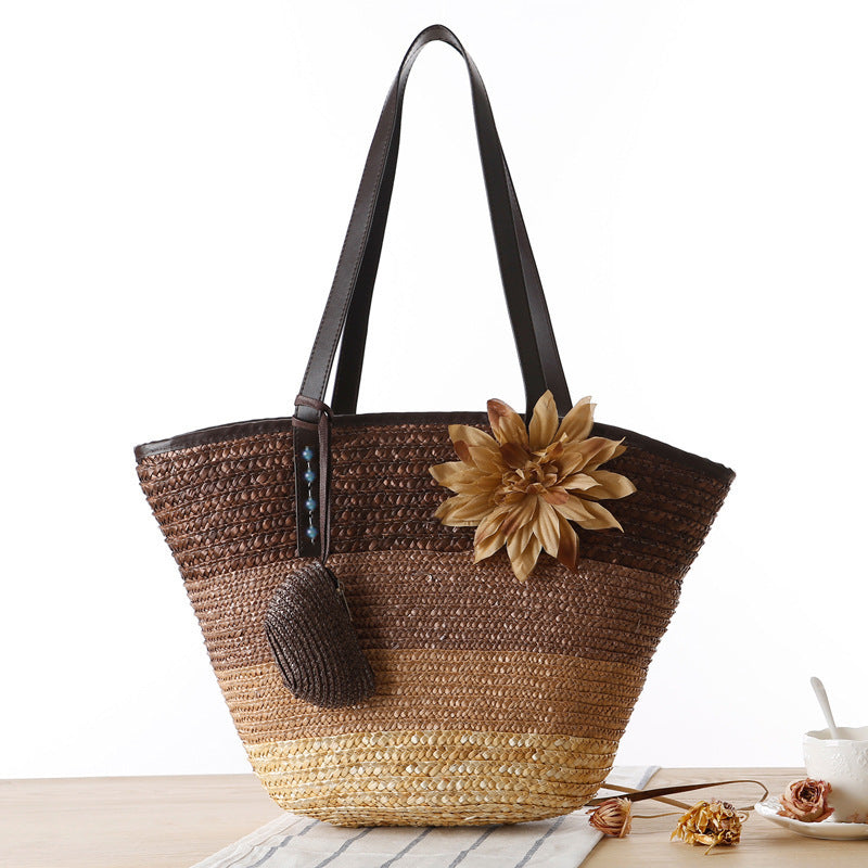 MiLola - Beach Straw Shoulder Bag-Elly Rose