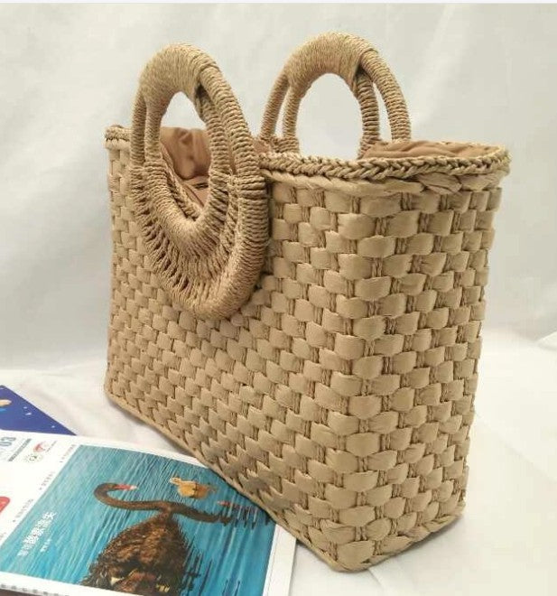 SoSun - Beach bag with wooden handle-Elly Rose