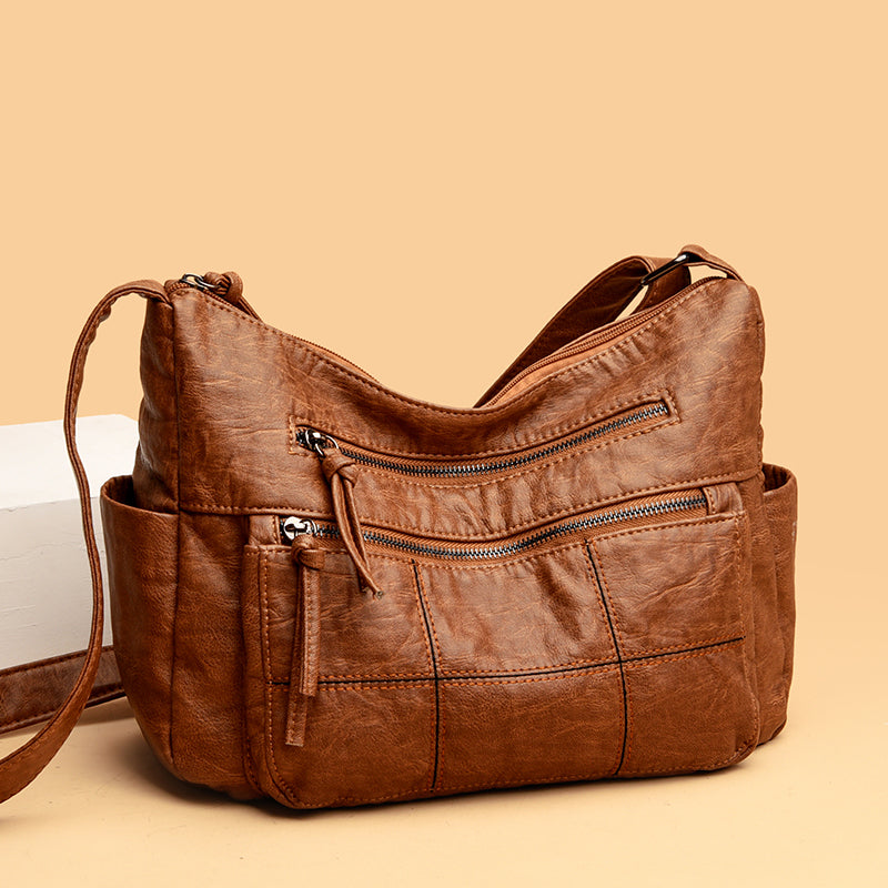 Muriel - Vintage leather shoulder bag-Elly Rose