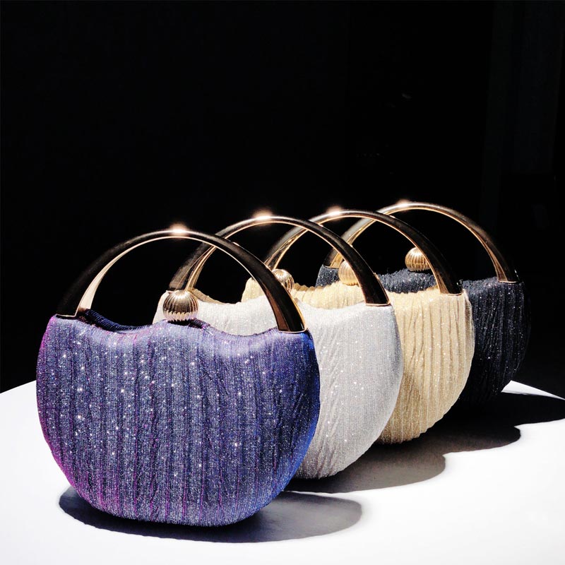 Chic clutch bag with metal handle - Leighton-Elly Rose