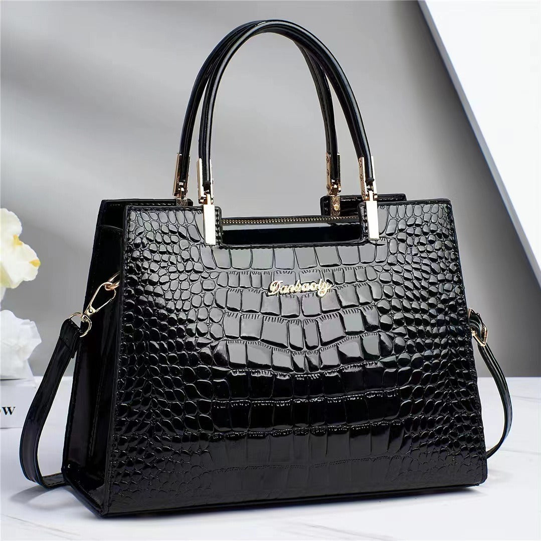 Shiny crocodile handbag-Elly Rose