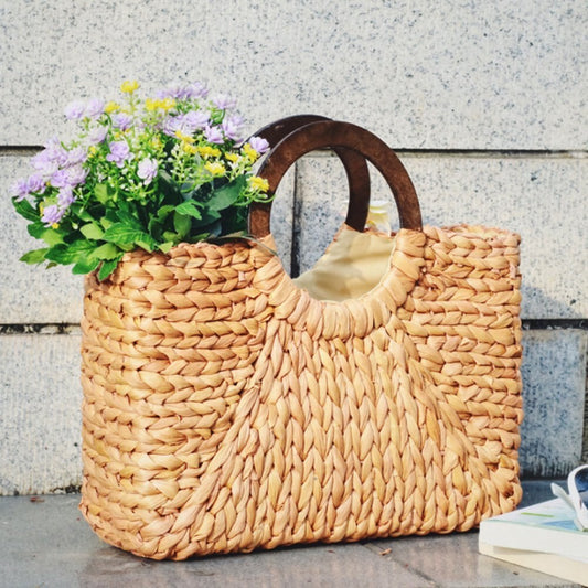 SoSun - Rectangular beach bag in rattan-Elly Rose