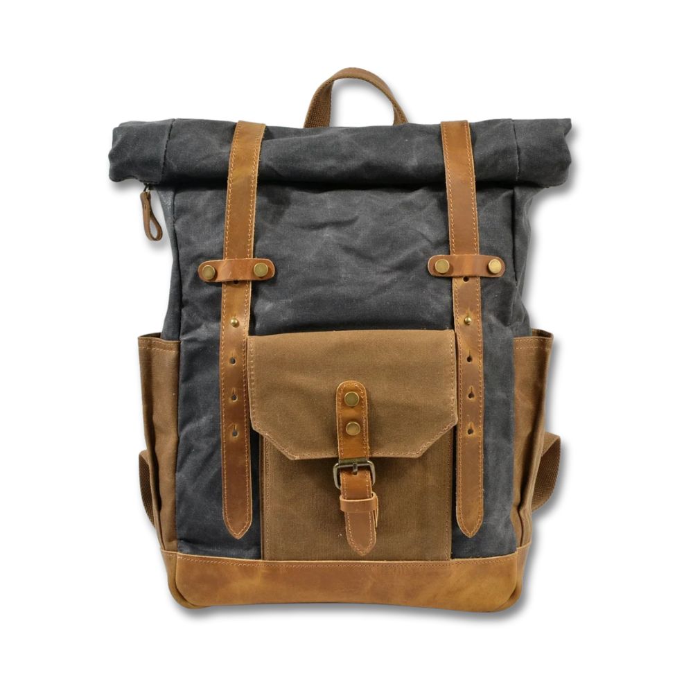 Finn | Military canvas backpack with wheels for hiking and laptop computer-Elly Rose