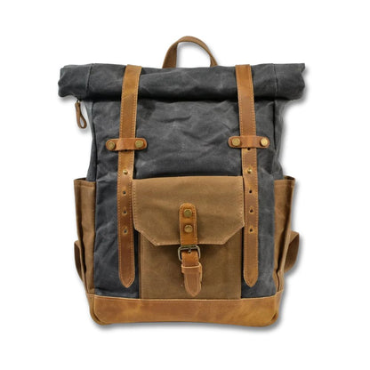 Finn | Military canvas backpack with wheels for hiking and laptop computer-Elly Rose
