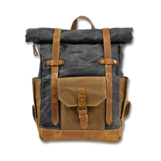Finn | Military canvas backpack with wheels for hiking and laptop computer-Elly Rose