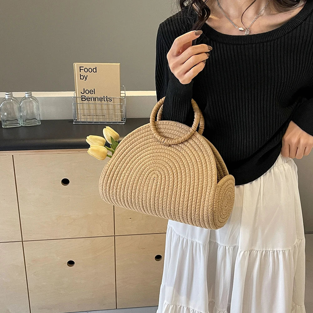 ByMave - Woven wicker clutch bag-Elly Rose