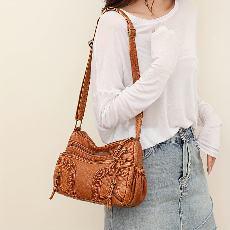 WeaveStyle - Shoulder bag with braided details-Elly Rose