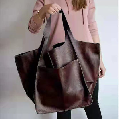 Xylia | New oversized handbag in handmade vegan leather.-Elly Rose