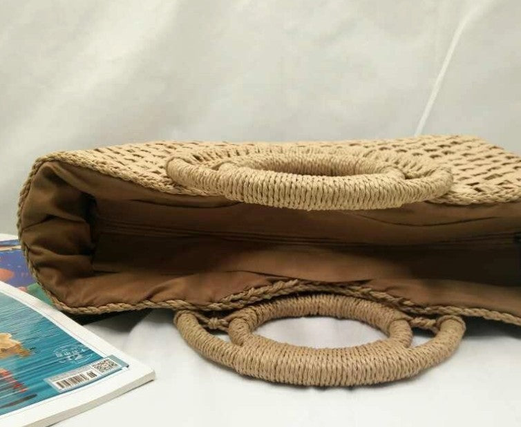 SoSun - Beach bag with wooden handle-Elly Rose