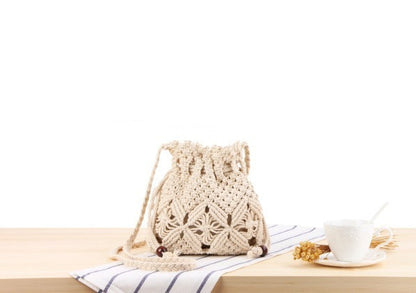 SoSun - Knitted beach bag with tassels-Elly Rose