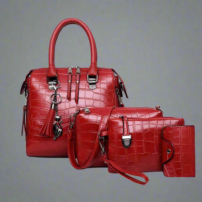 Qyra- 4-piece modern leather bag set-Elly Rose
