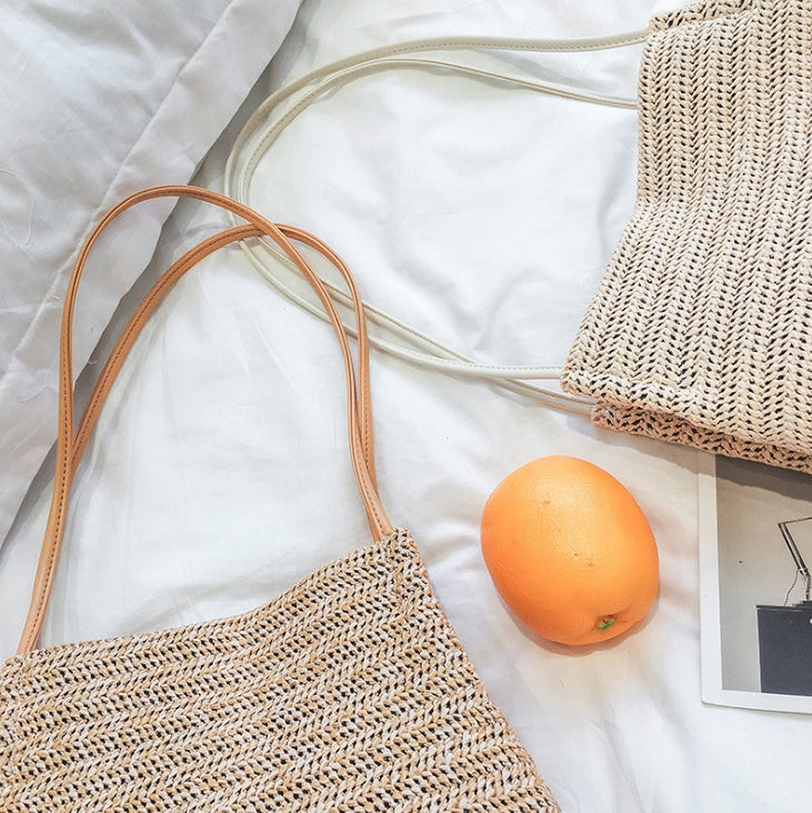 MiMona - Woven straw carrier bag-Elly Rose