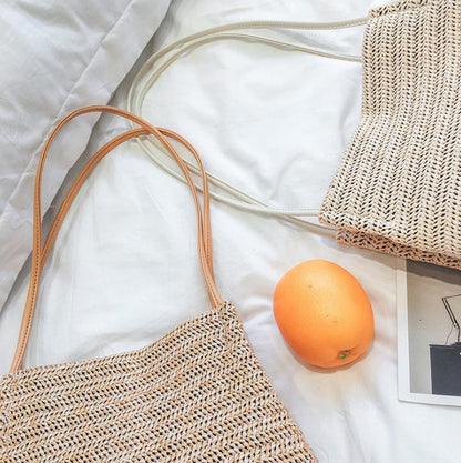 MiMona - Woven straw carrier bag-Elly Rose