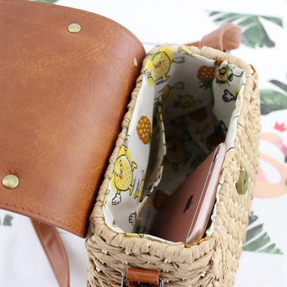 SoSun - Antique woven straw bag-Elly Rose