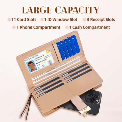 Leather wallet with long leaves - Leanne-Elly Rose