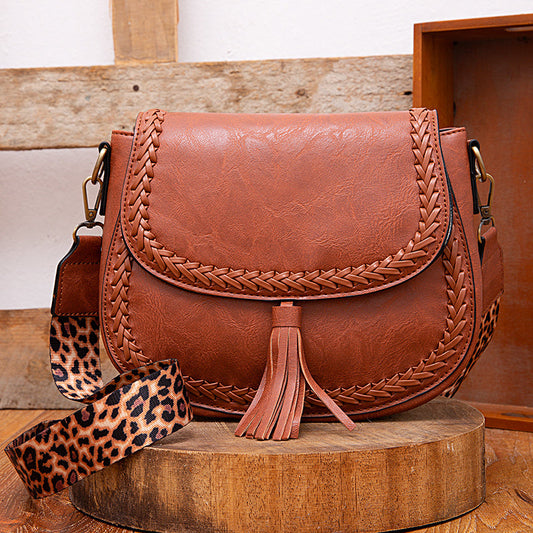 HeritageSaddle - Shoulder bag with tassel decoration-Elly Rose